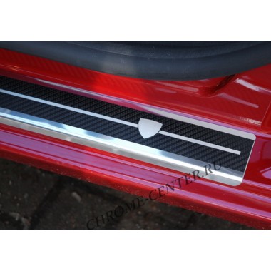 Накладки на пороги (carbon) Nissan Micra IV 5D (2010-) бренд – Alu-Frost (Польша) главное фото